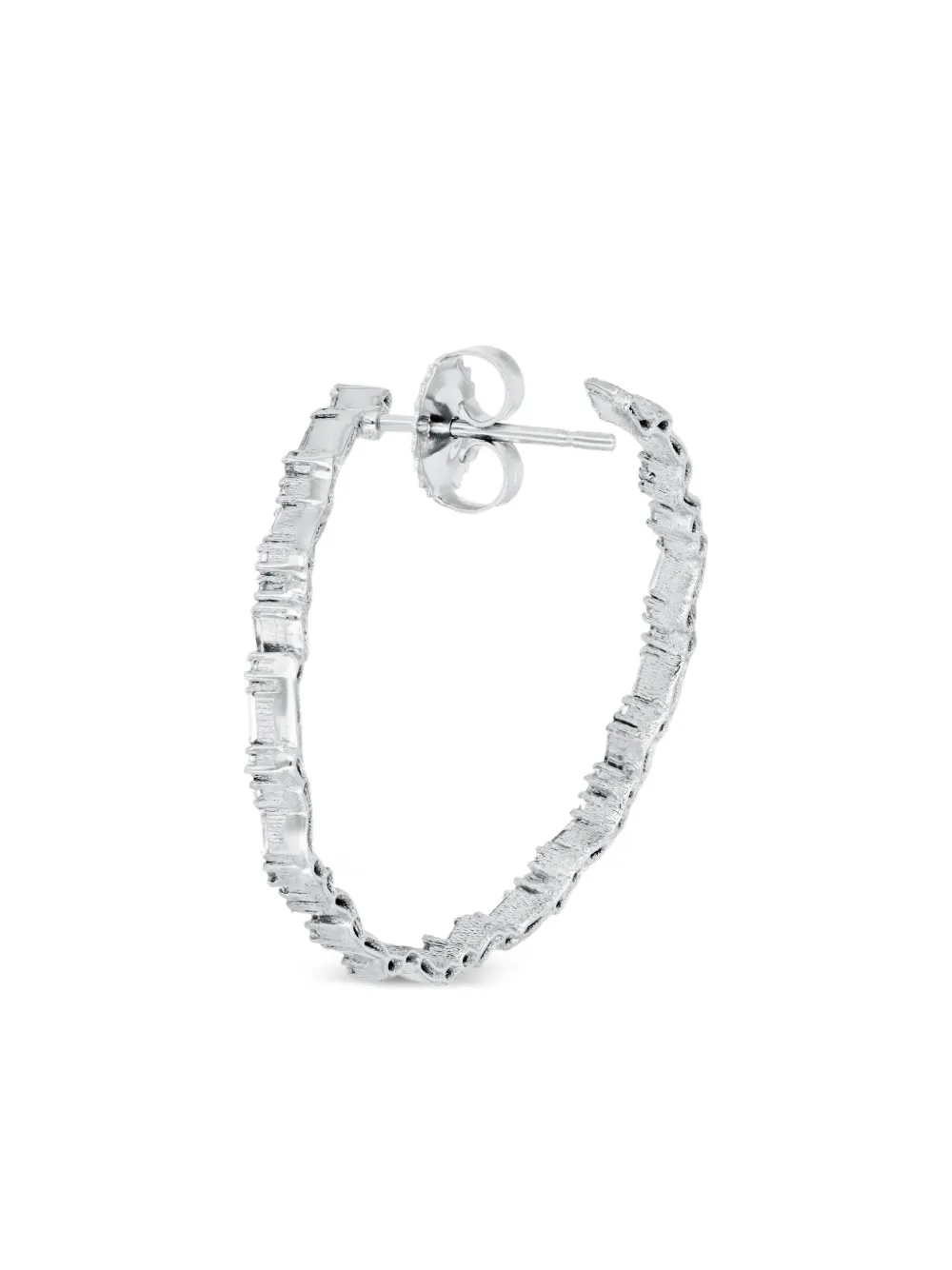 Suzanne Kalan 18k White Gold Diamond Spiral Hoops In Metallic