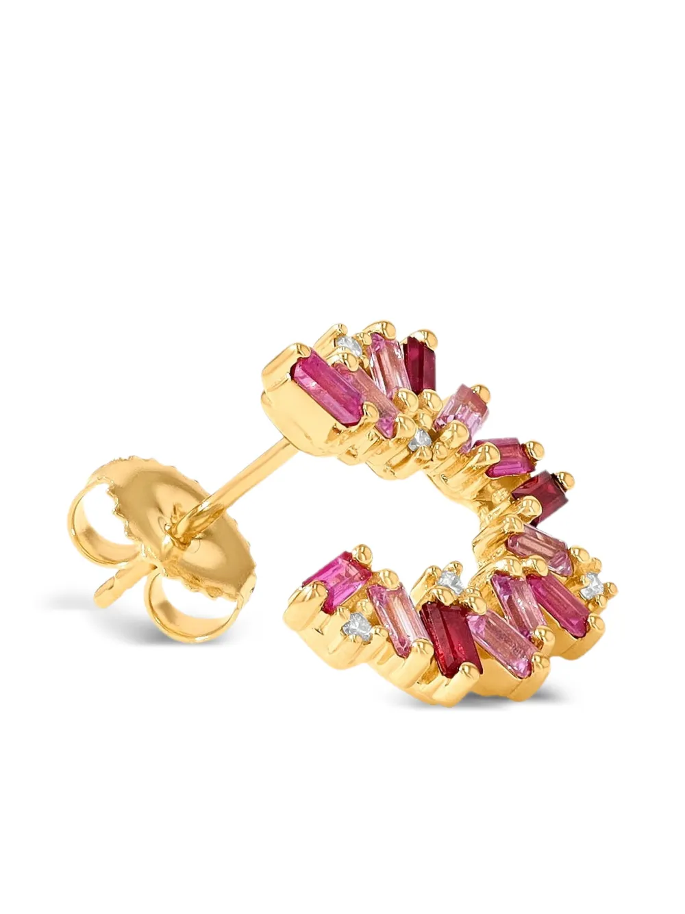Suzanne Kalan 18k Yellow Gold Multi-stone Swirl Earrings In Gold
