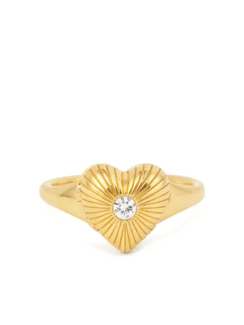 Persée 9K yellow gold heart diamond ring