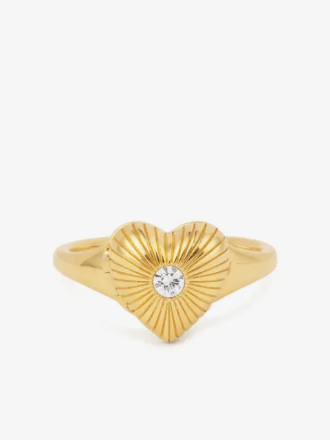 Persée 9CT yellow gold heart diamond ring