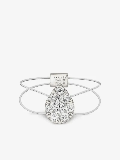 Persée 18CT white gold floating-pear diamond ring