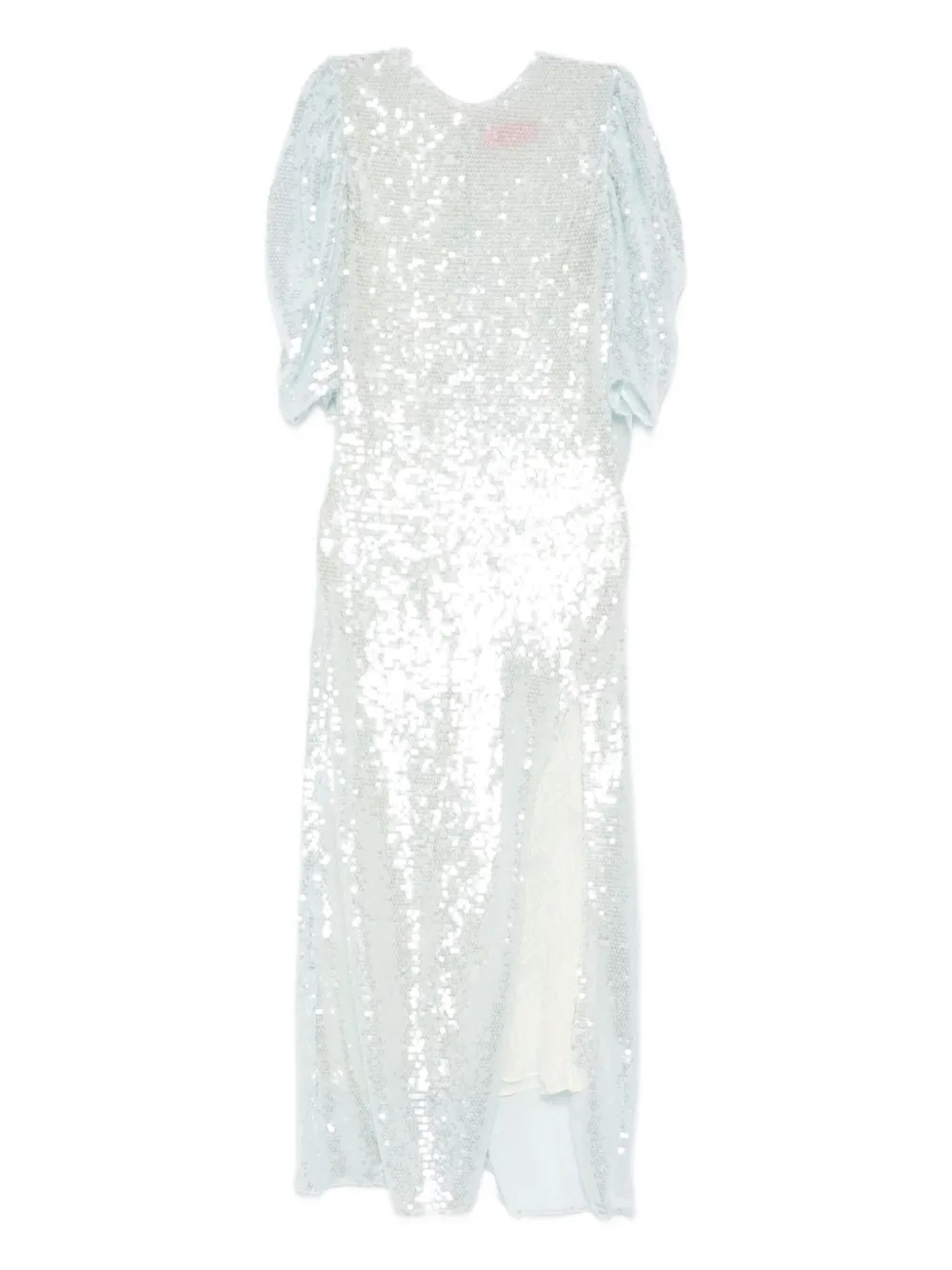 Roberta Einer Drama puff-sleeve sequin midi dress Blauw