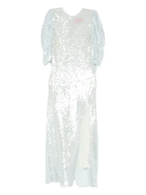 Roberta Einer Drama puff-sleeve sequin midi dress