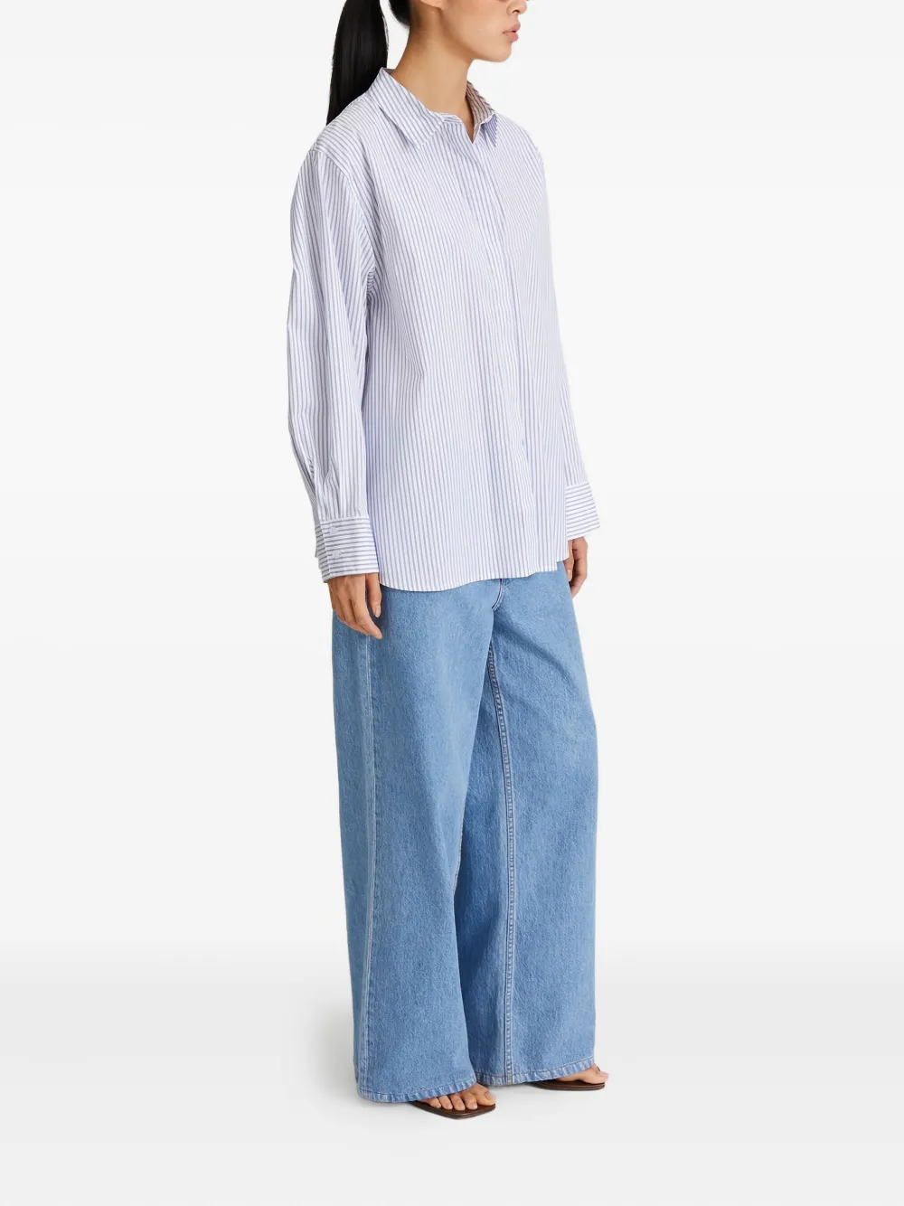 Stylein Gestreepte flared blouse - Blauw