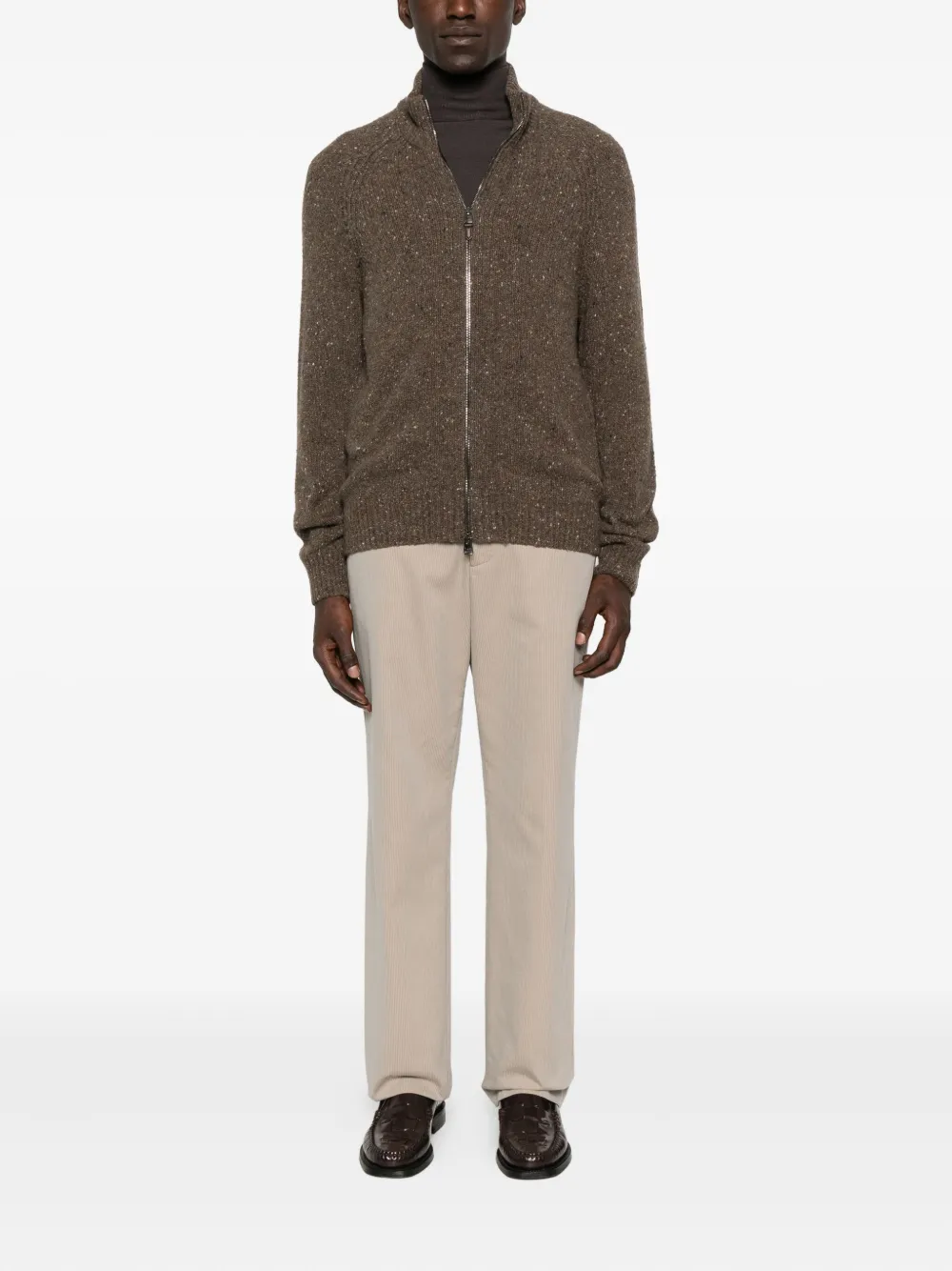 Canali zip-front speckled cardigan | Cardigans | Image 2
