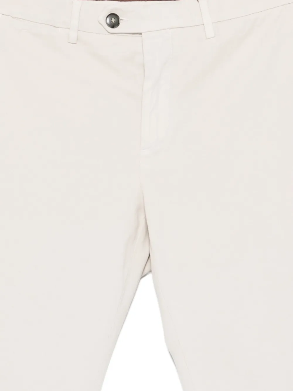 Canali Broek van katoenblend met knoopsluiting Beige