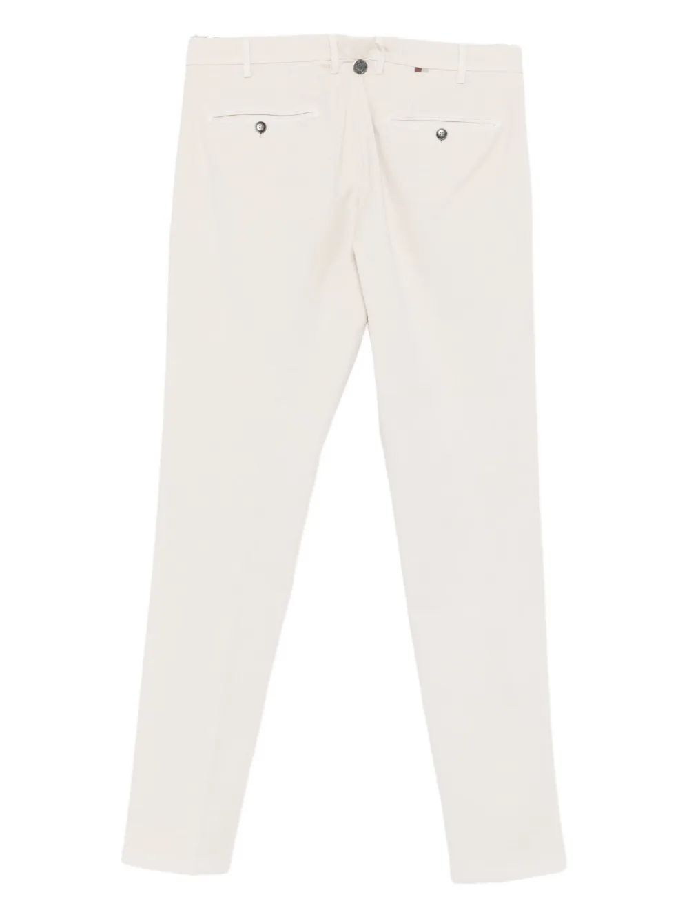 Canali Broek van katoenblend met knoopsluiting - Beige