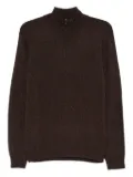 Canali half-zip speckled wool sweater - Brown
