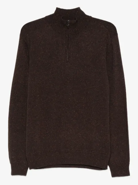 Canali half-zip speckled wool sweater