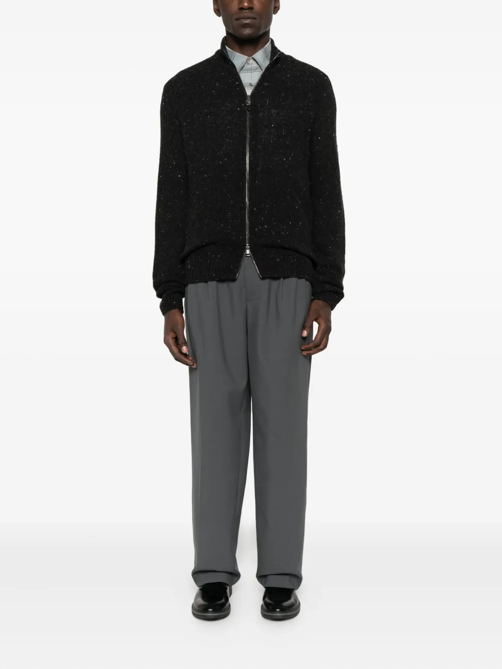 Canali speckled zip-up cardigan | Cardigans | Image 2