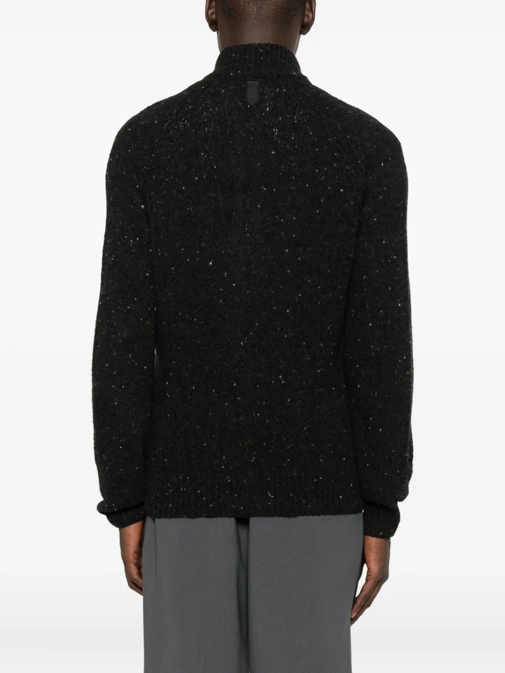 Canali Vest met rits en spikkels Zwart
