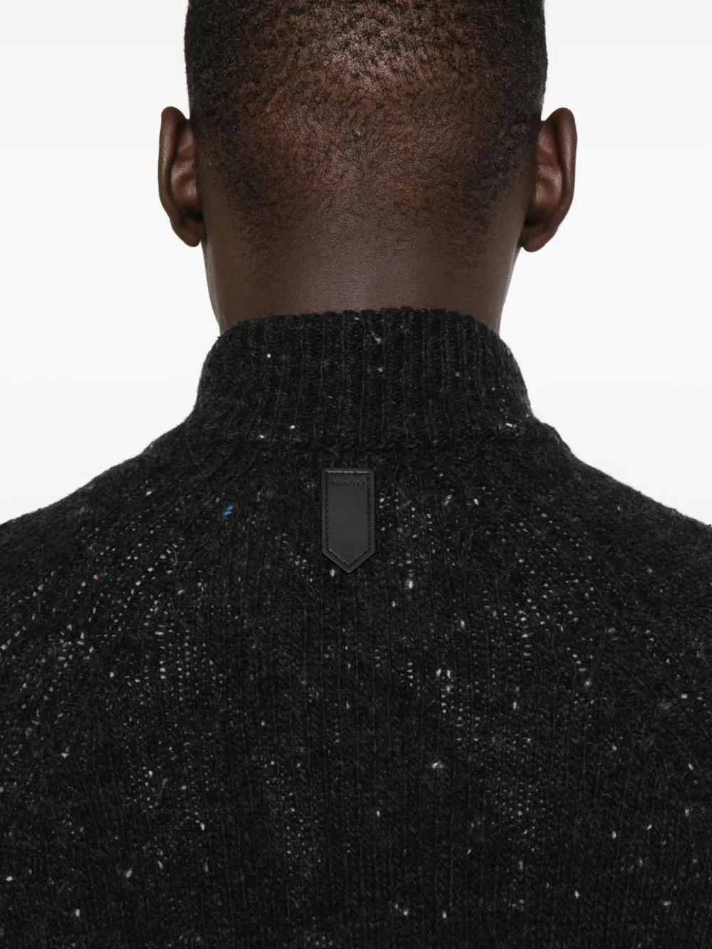 Canali Vest met rits en spikkels Zwart