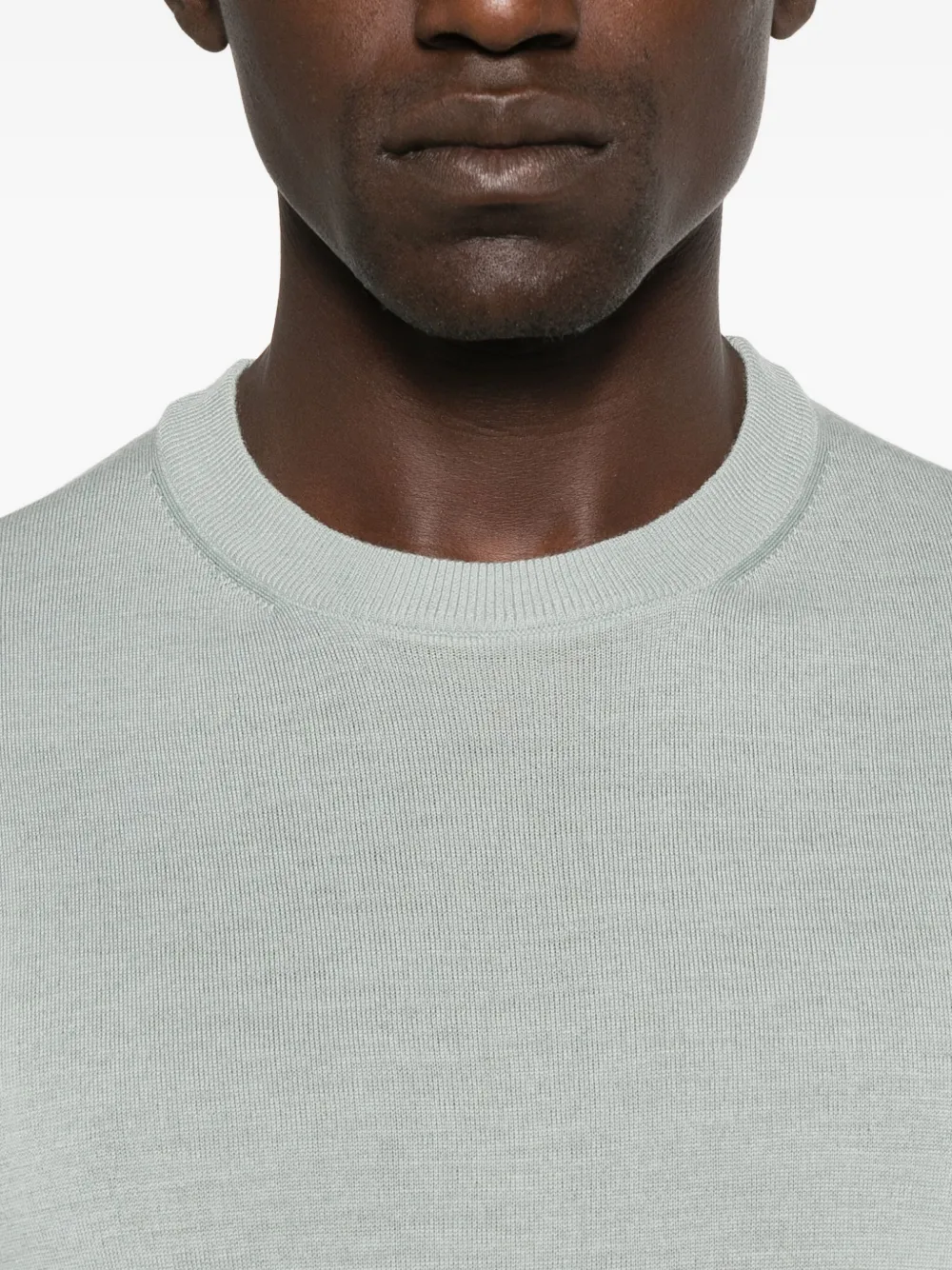 Canali Round-neck Wool Sweater In Gray