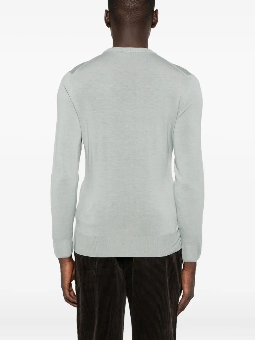 Canali Round-neck Wool Sweater In Gray