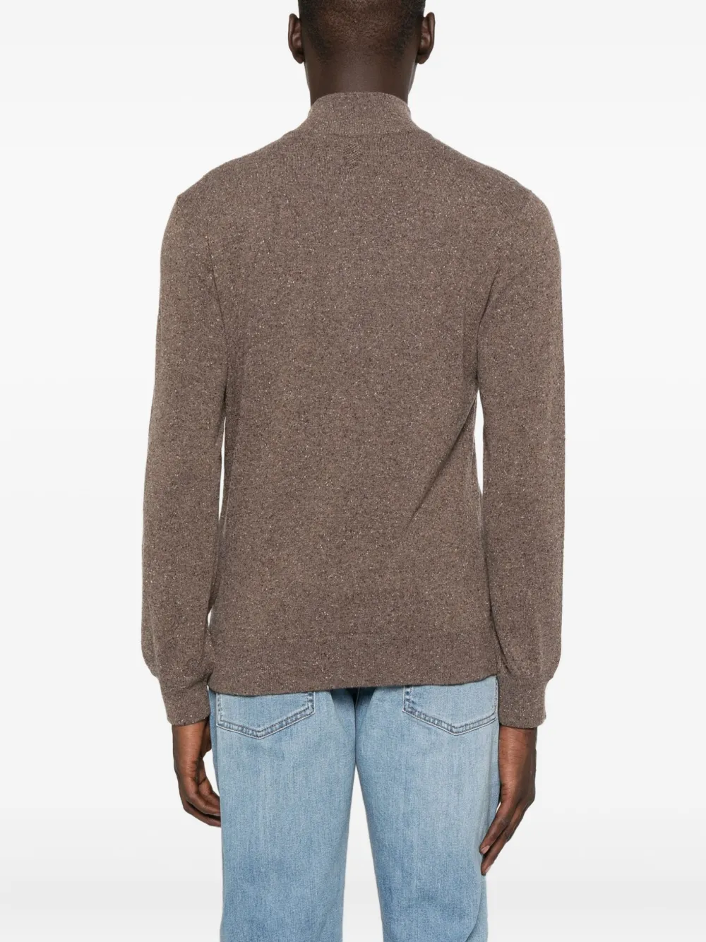 Canali Donegal Quarter Zip Sweater In Multi