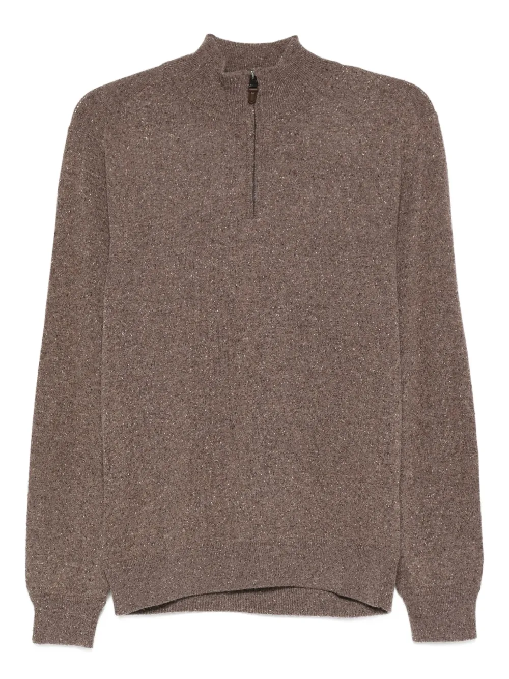 Canali Donegal Quarter Zip Sweater In Multi