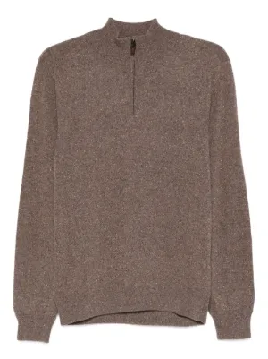 Brunello Cucinelli ハーフジップ カシミアセーター | ブラウン