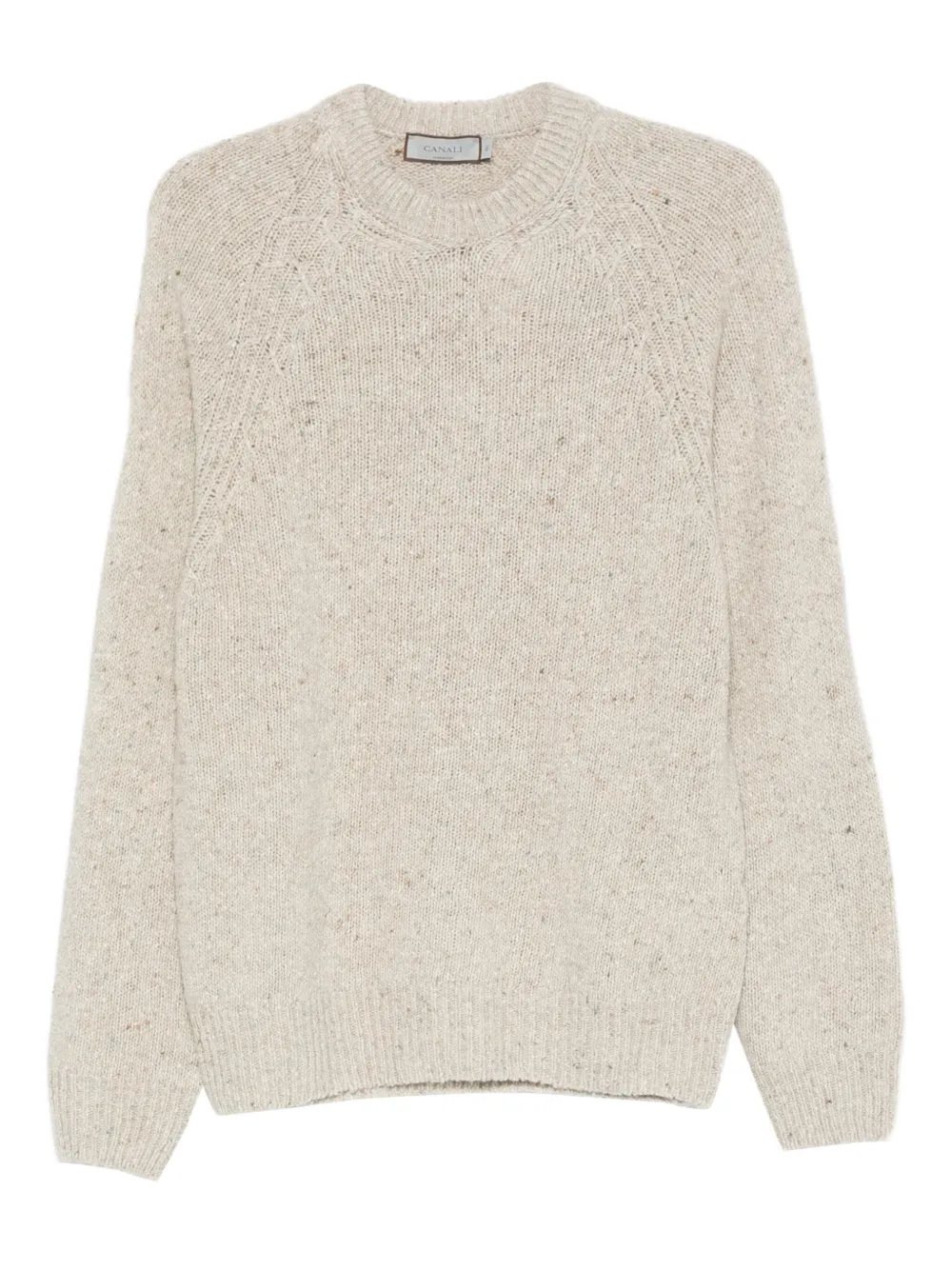 Canali speckled crew-neck sweater | Neutrals | Image 1