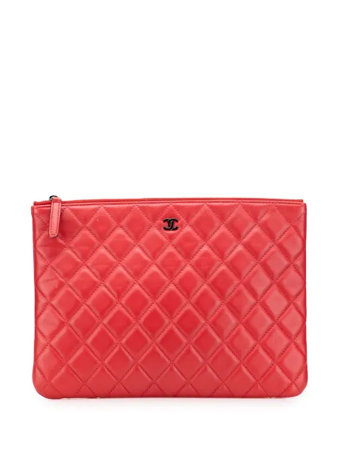 CHANEL Pre-Owned 2014-2015 Medium Quilted Lambskin O Case clutch bag