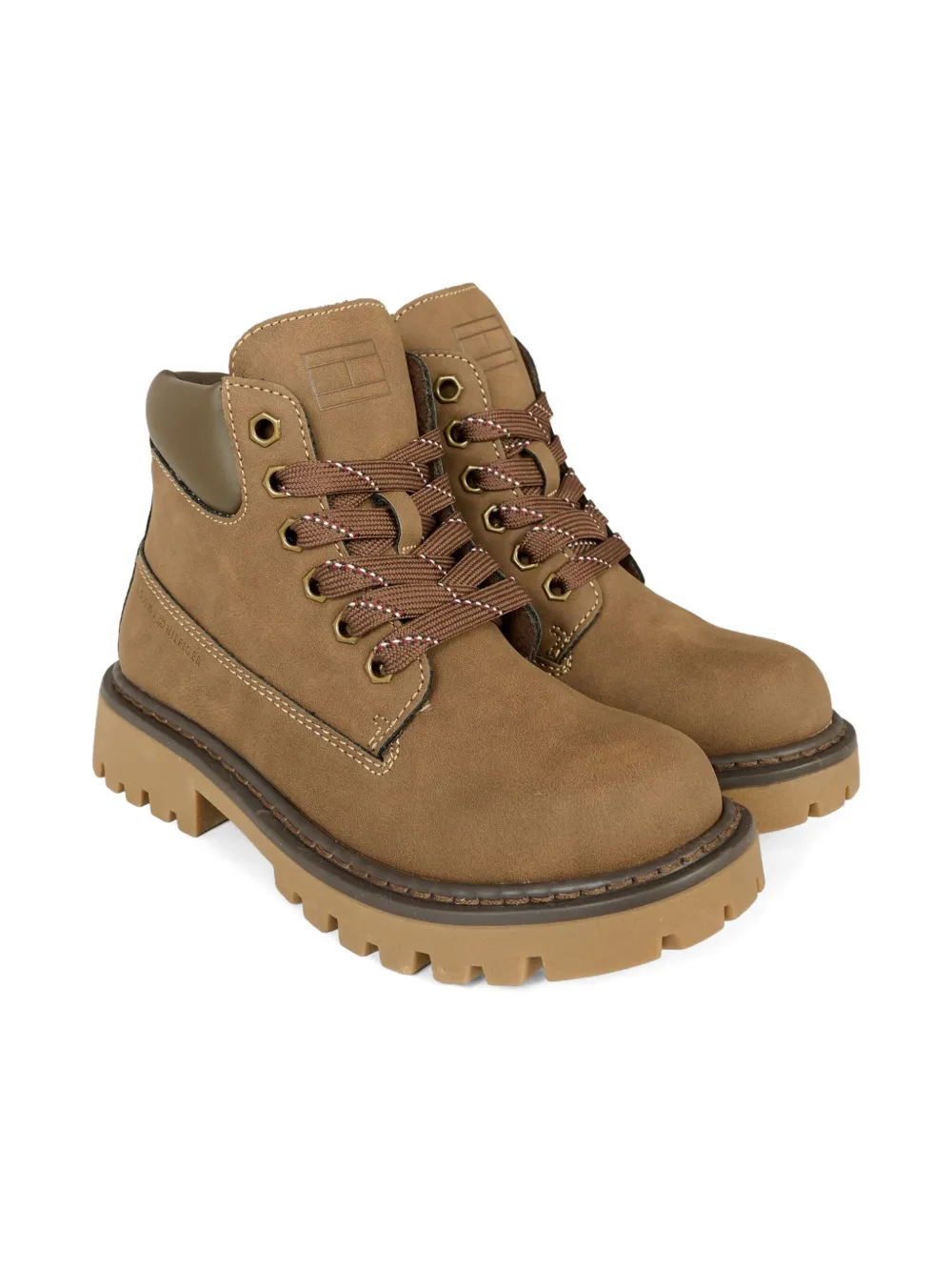 Tommy Hilfiger Junior Kids' Lace-up Chunky-sole Boots In Brown