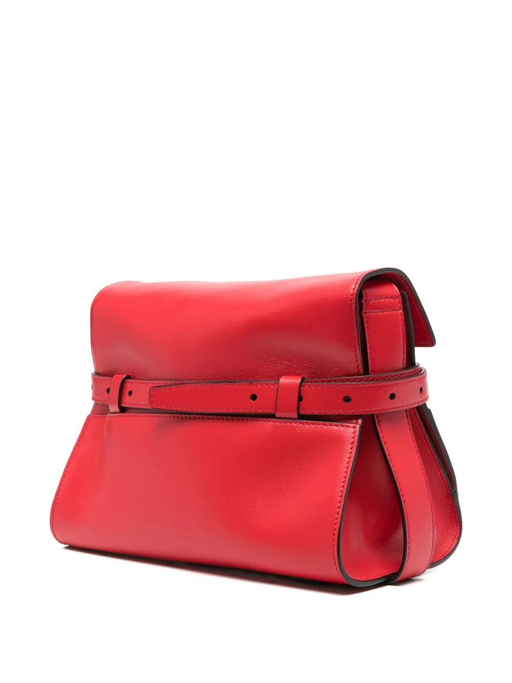 Moschino Buckle-fastening Leather Shoulder Bag In Red