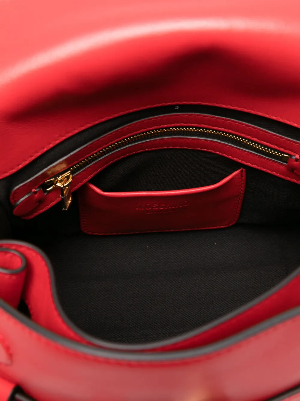 Moschino Buckle-fastening Leather Shoulder Bag In Red