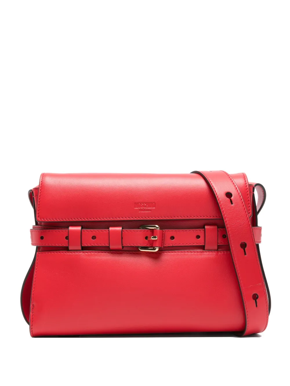 Moschino buckle-fastening leather shoulder bag | Red | Image 1