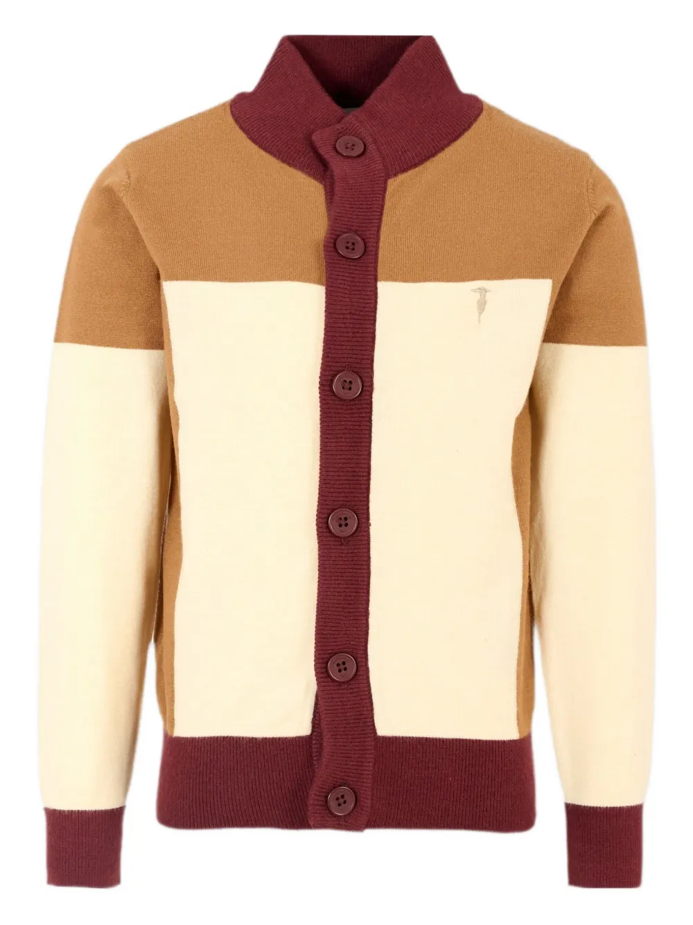 TRUSSARDI JUNIOR colour-block buttoned cardigan Beige
