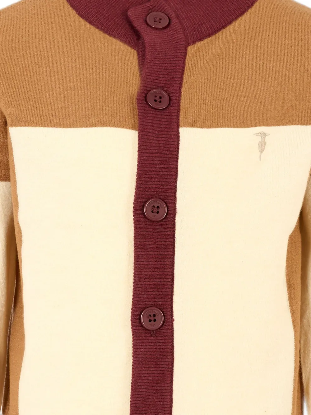 TRUSSARDI JUNIOR colour-block buttoned cardigan Beige