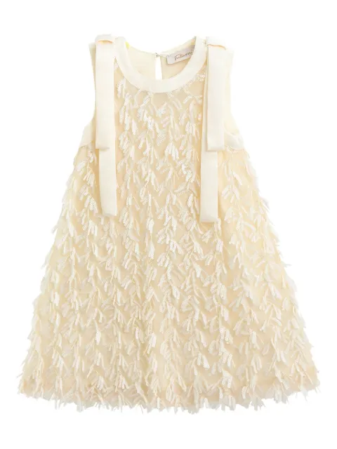 Tulleen robe frangée à détail de nœud