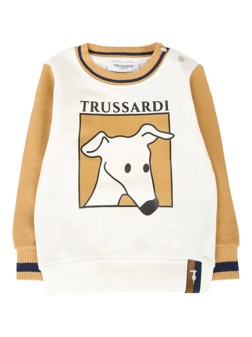 TRUSSARDI JUNIOR Sweater met ronde hals en hondenprint Wit