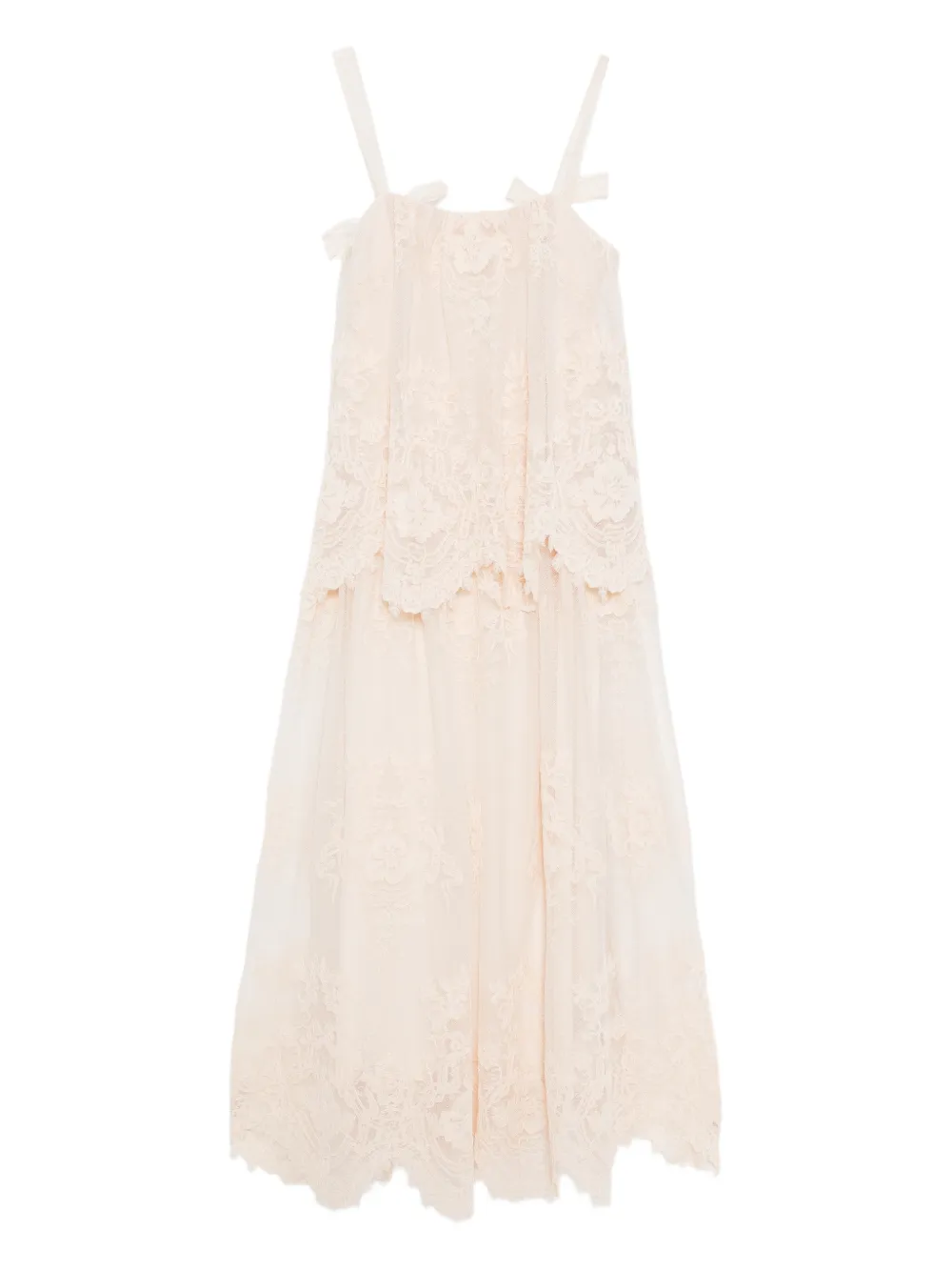 ZIMMERMANN floral-embrodairy dress - Neutrals