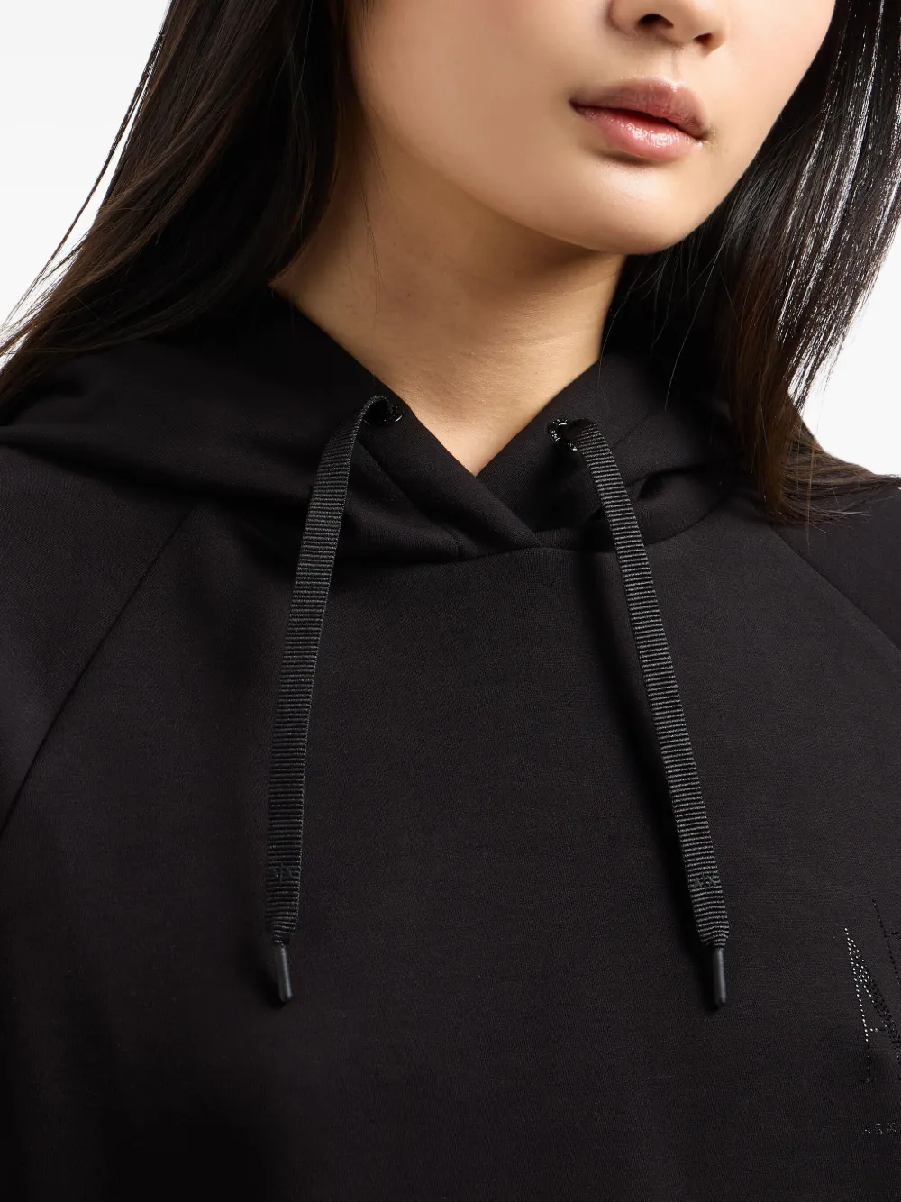 Armani Exchange Logo-print Hoodie In Black