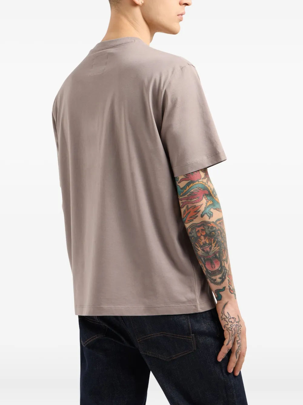 Armani Exchange T-shirt met logoprint Bruin