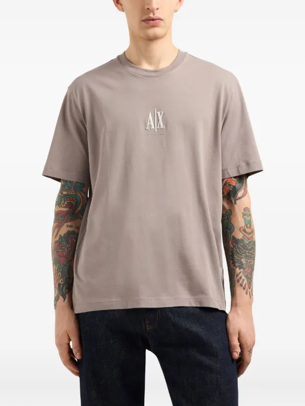 Armani Exchange logo-print T-shirt | Brown | FARFETCH