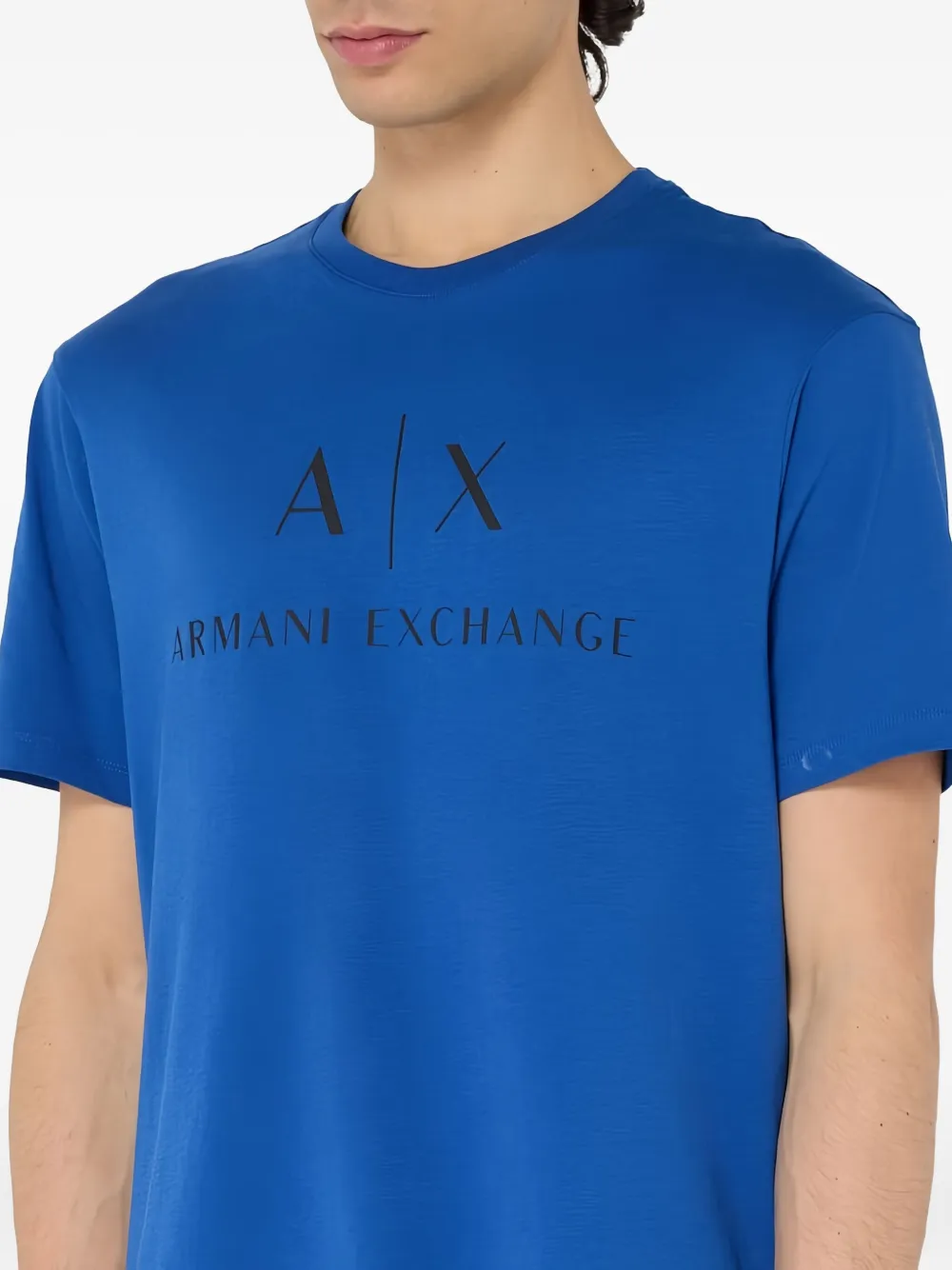 Armani Exchange logo-print T-shirt - Blauw