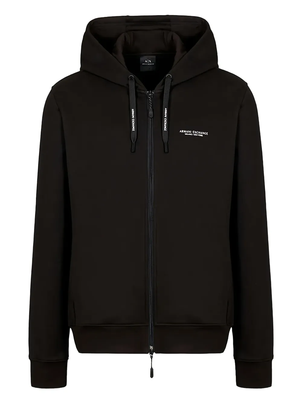 Armani Exchange hooded zip-up hoodie | Black | Image 1