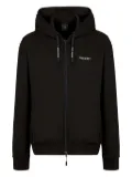 Armani Exchange hooded zip-up hoodie - Black