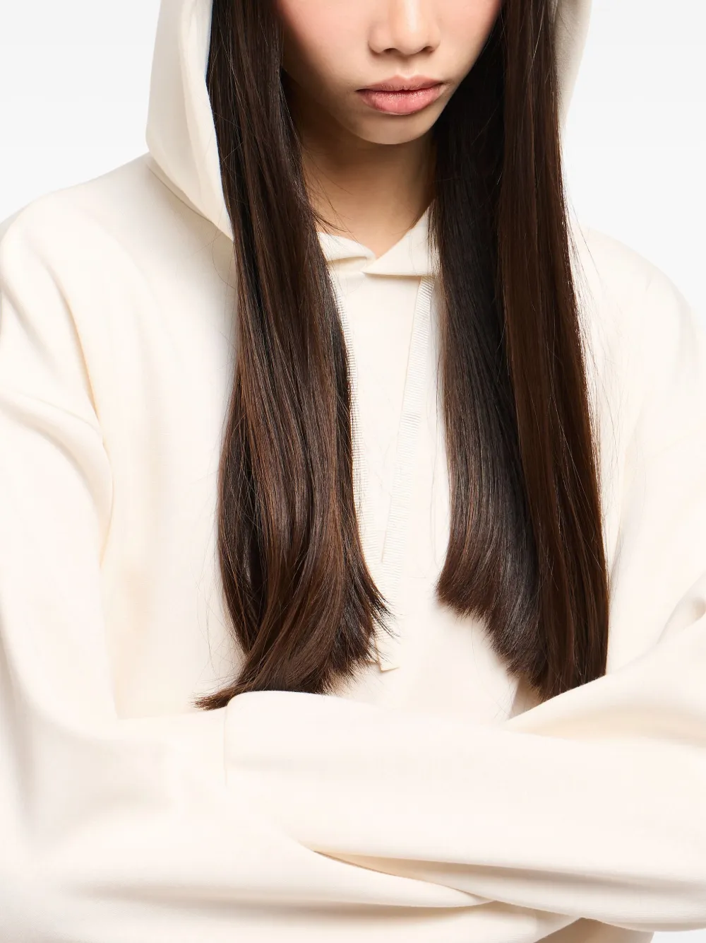 Armani Exchange Hooded Long-sleeve Sweatshirt In Neutral
