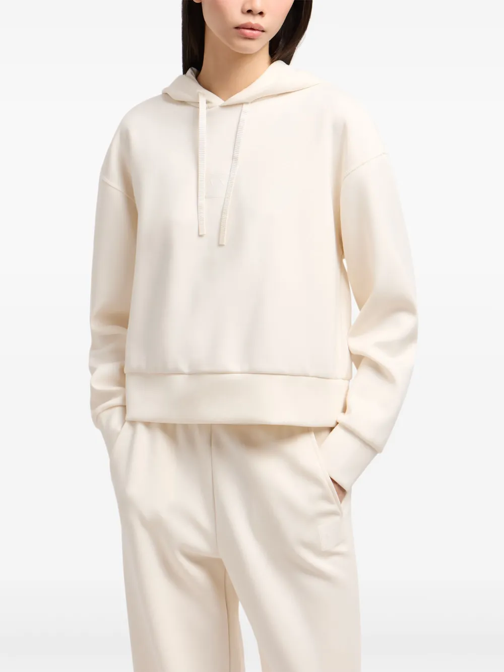 Armani Exchange Sweater met capuchon Wit