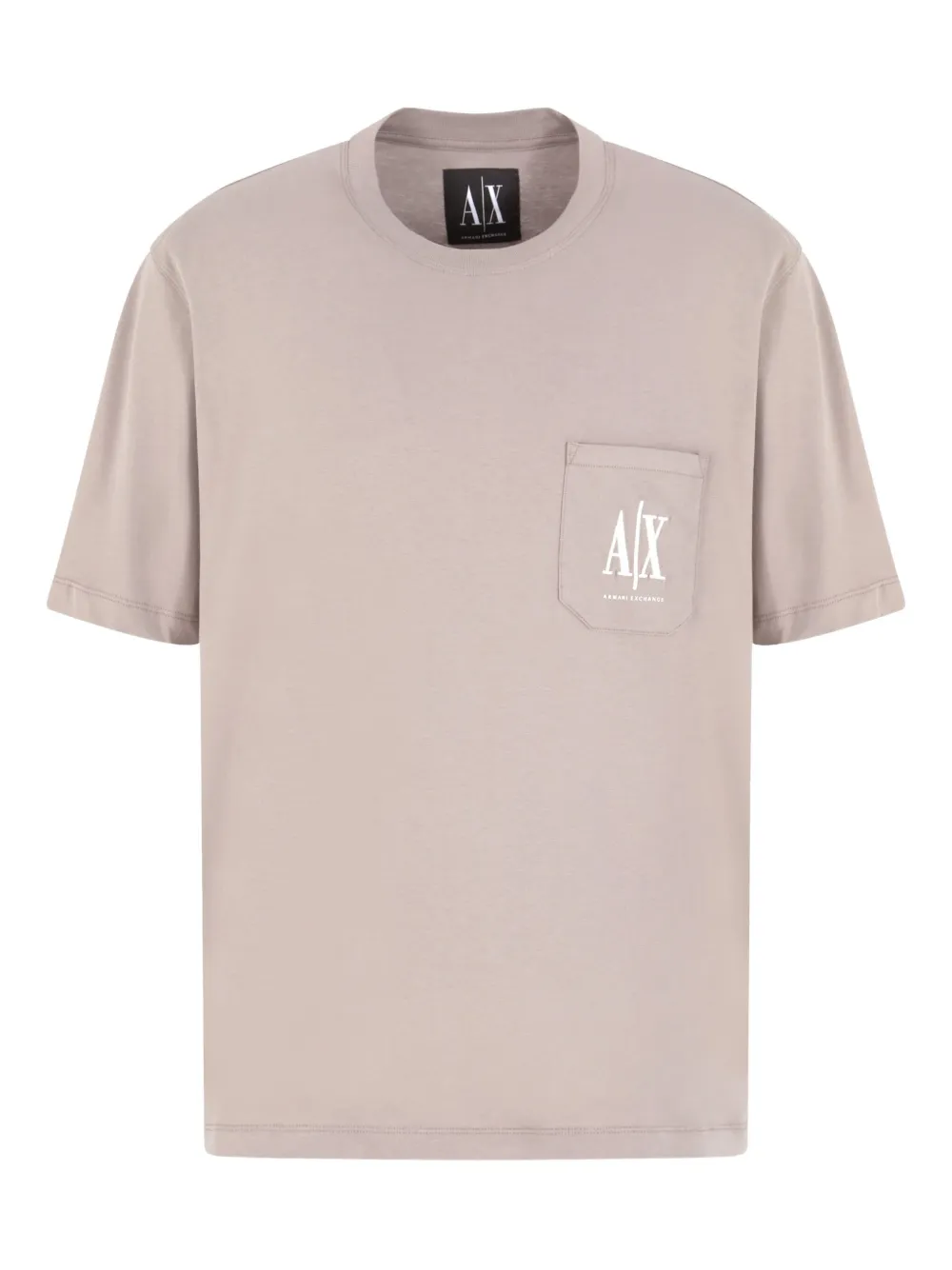 Armani Exchange patch-pocket logo-print T-shirt | Neutrals | Image 1