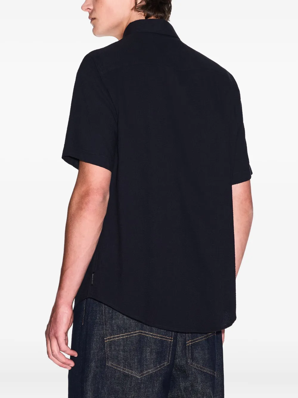 Armani Exchange Overhemd met korte mouwen Zwart