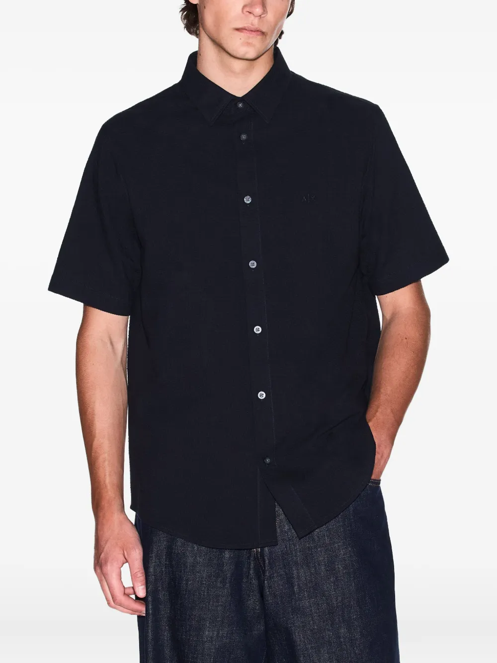 Armani Exchange Overhemd met korte mouwen Zwart