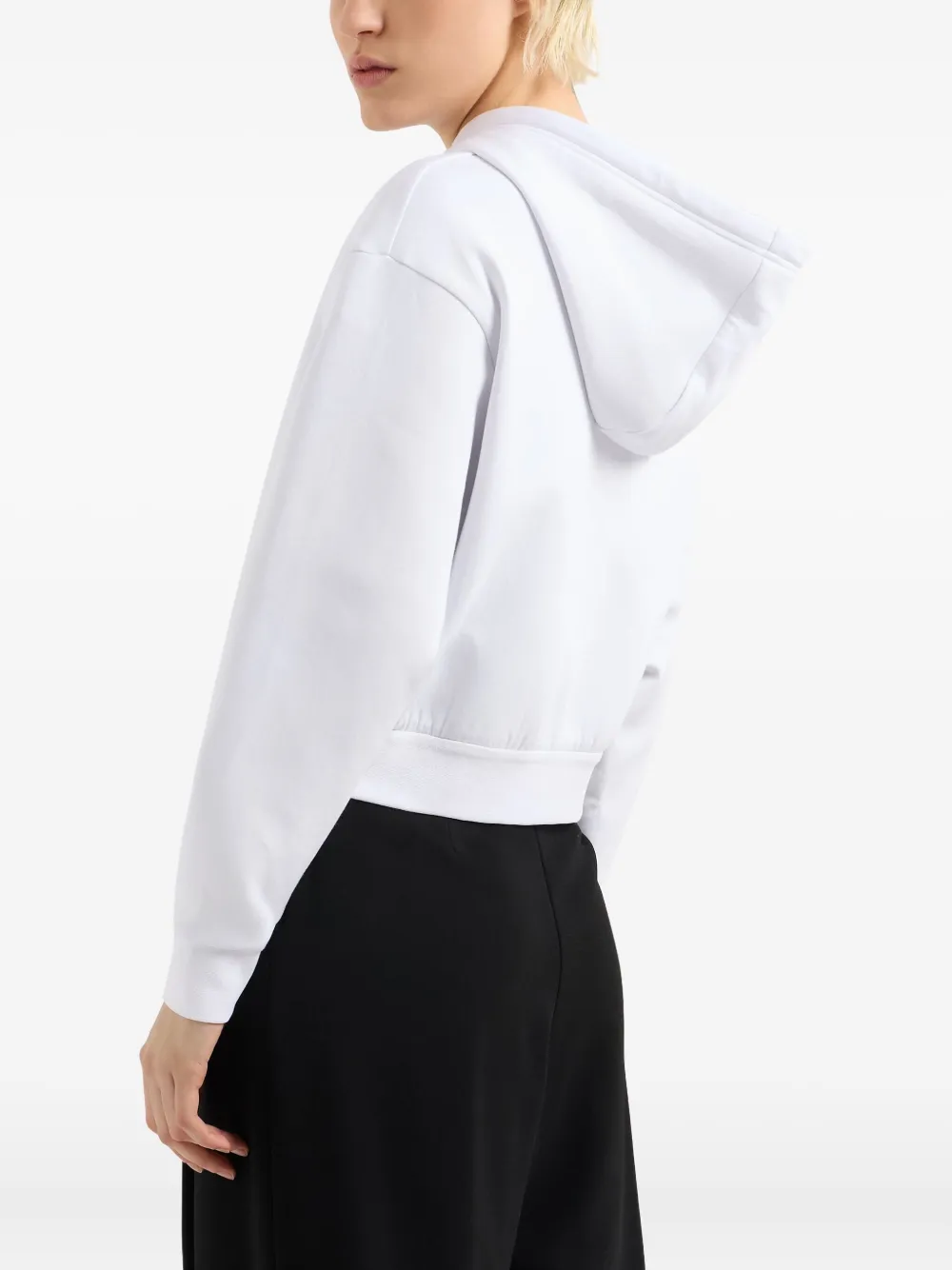 Armani Exchange Logo-embroidered Zip-up Sweatshirt In White