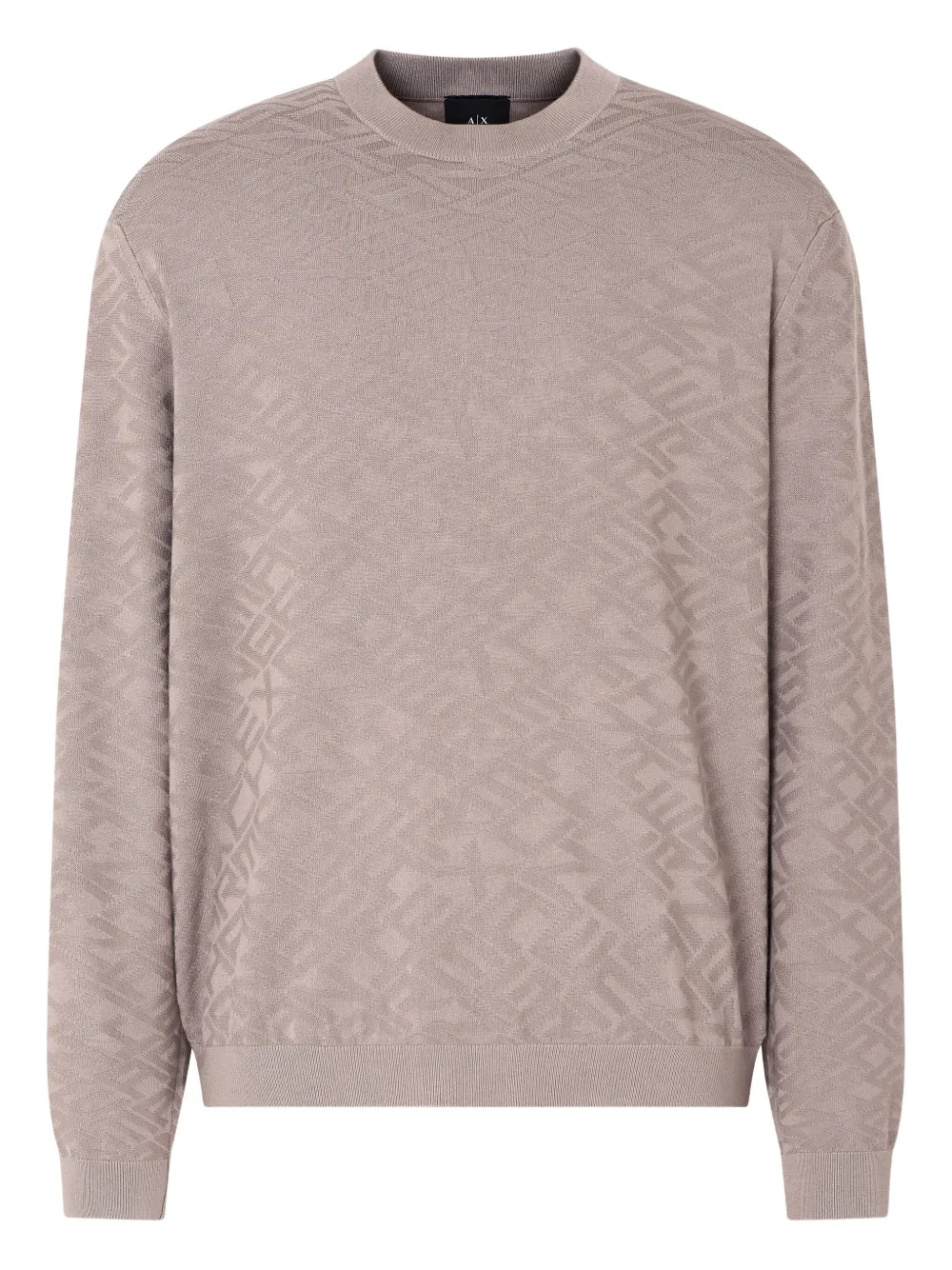 Armani Exchange geometric-pattern crew-neck sweater | Neutrals | Image 1