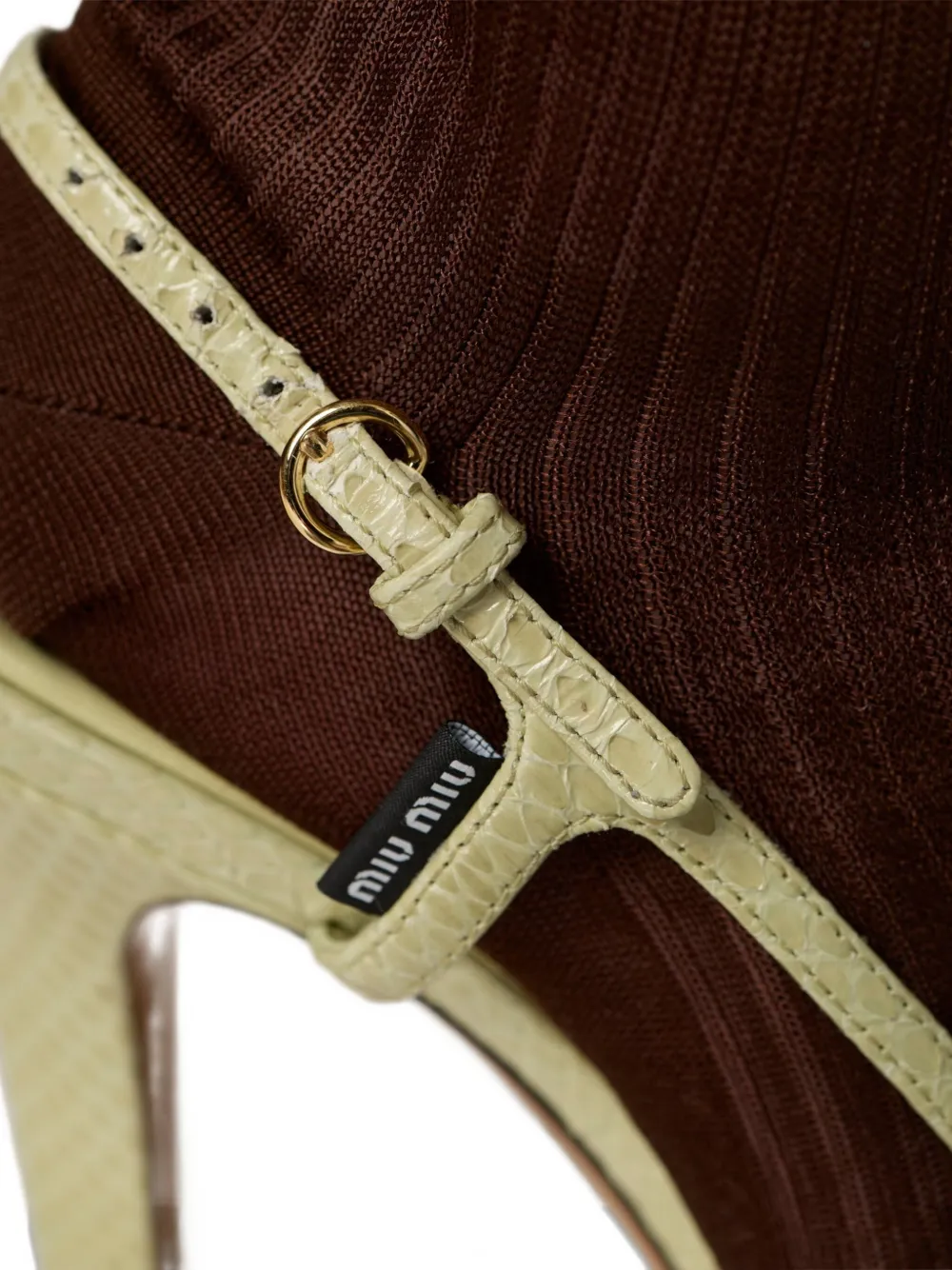 Miu slingback leather sandals Green