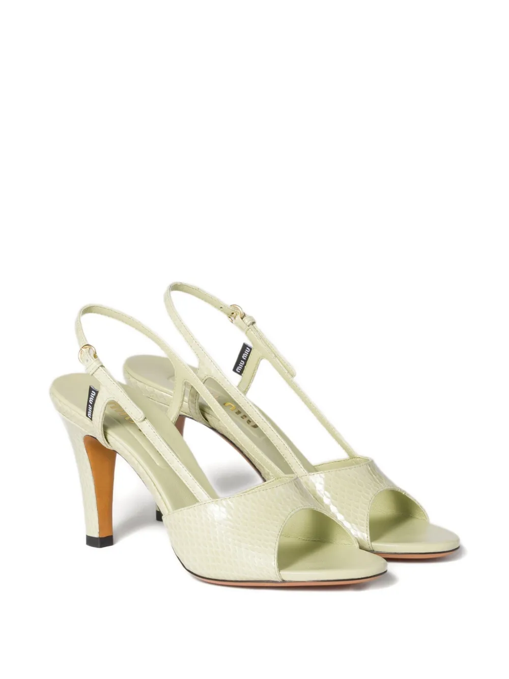 Miu slingback leather sandals Green