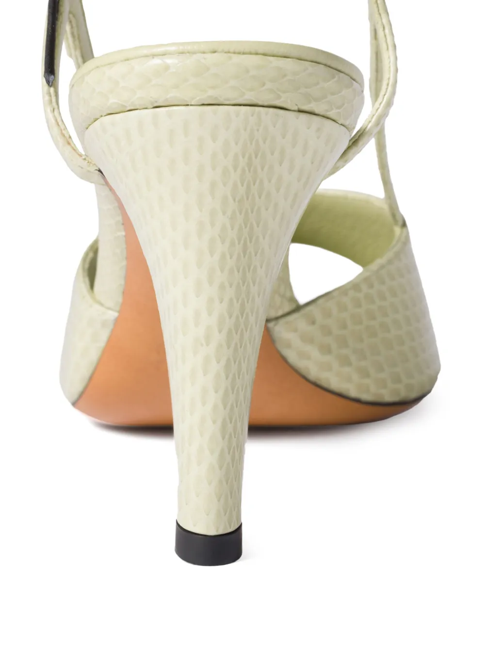 Miu slingback leather sandals Green