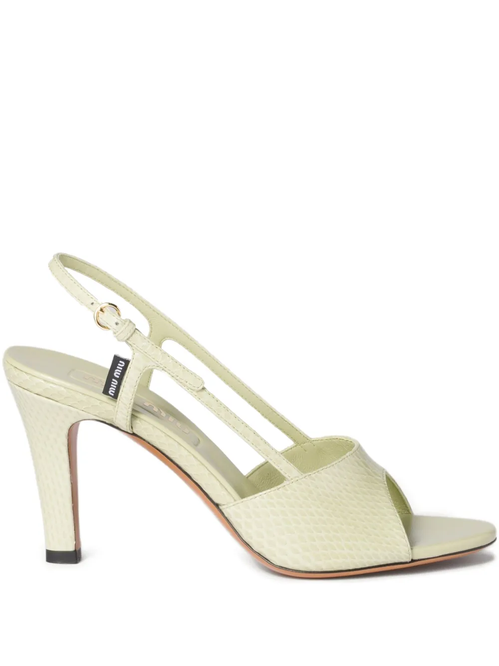 Miu slingback leather sandals Green