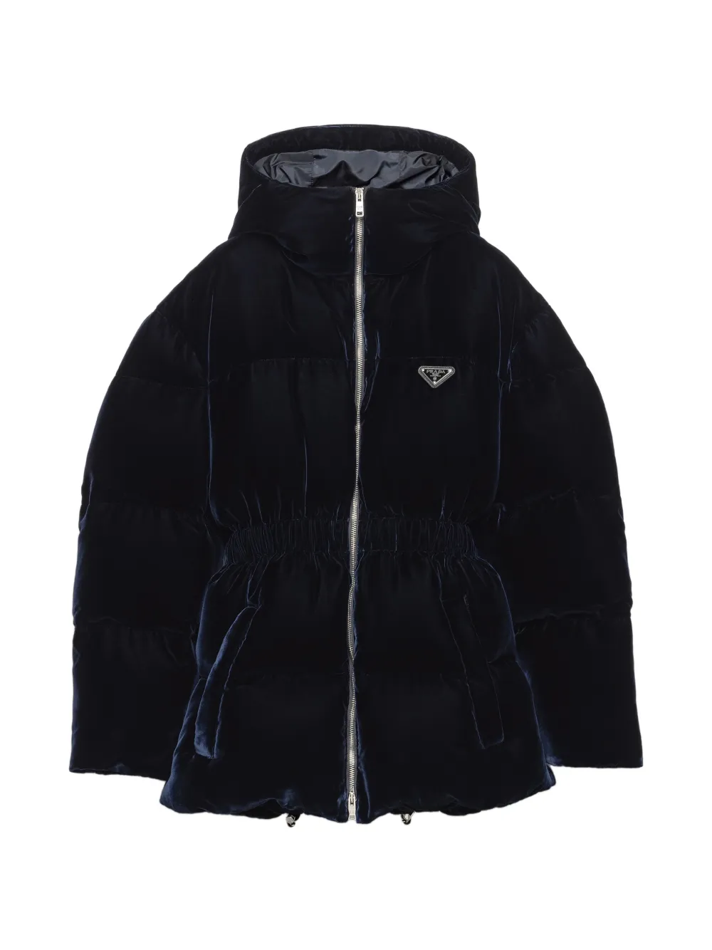 Prada Donsjack met fluwelen afwerking Blauw